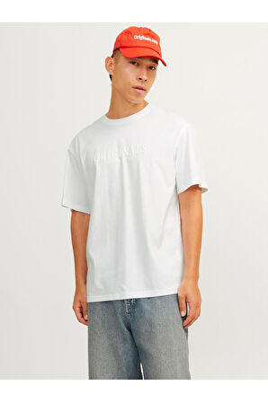 JACK JONES Erkek BEYAZ Crew Neck Tişört 12262494