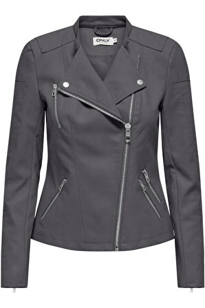 ONLAVA FAUX LEATHER BIKER OTW NOOS ANTRASİT
