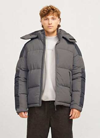 Jack & Jones Gri Erkek Mont 12260428_JCOAERO PUFFER SN