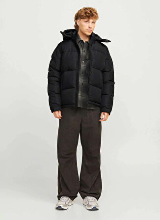 Jack & Jones Siyah Erkek Mont 12260428_JCOAERO PUFFER SN