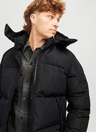 Jack & Jones Siyah Erkek Mont 12260428_JCOAERO PUFFER SN