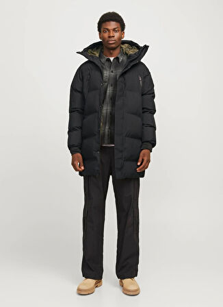 Jack & Jones Siyah Erkek Mont 12260481_JCOALPHA LONG PUFFER SN
