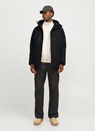 Jack & Jones Siyah Erkek Mont 12264839_JCOALASKA TECH PARKA