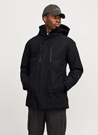 Jack & Jones Siyah Erkek Mont 12264839_JCOALASKA TECH PARKA