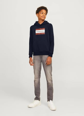 Jack & Jones Koyu Lacivert Erkek Çocuk Baskılı Sweatshirt 12263243