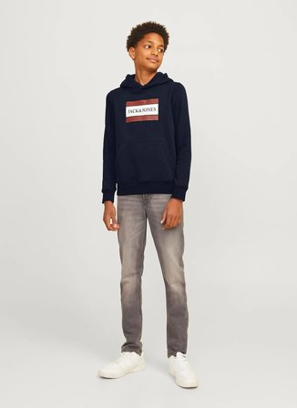 Jack & Jones Koyu Lacivert Erkek Çocuk Baskılı Sweatshirt 12263243