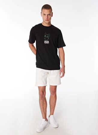 Jack & Jones Yuvarlak Yaka Siyah Erkek T-Shirt JORPAL TEE SS CREW NECK EXC