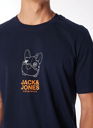 Jack & Jones Yuvarlak Yaka Lacivert Erkek T-Shirt JORPAL TEE SS CREW NECK EXC