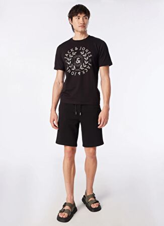 Jack & Jones Yuvarlak Yaka Siyah Erkek T-Shirt JORJAMES SS TEE EXC