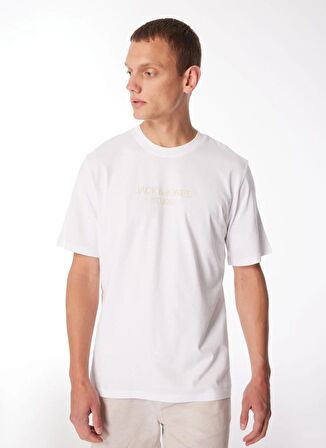Jack & Jones Yuvarlak Yaka Beyaz Erkek T-Shirt JPRBLULOUI TEE SS CREW NECK EXC