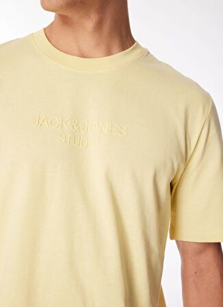 Jack & Jones Yuvarlak Yaka Sarı Erkek T-Shirt JPRBLULOUI TEE SS CREW NECK EXC