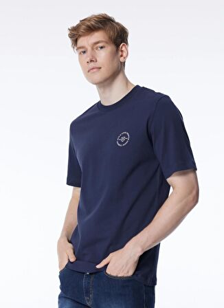 Jack & Jones Yuvarlak Yaka Lacivert Erkek T-Shirt JPRBLUSHIELD TEE SS CREW NECK EXC