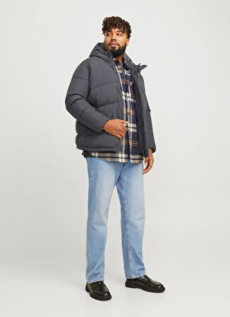 Jack & Jones Gri Erkek Mont 12263325_JJWORLD PUFFER JACKET PLS