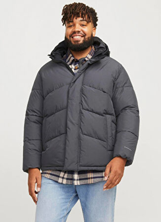 Jack & Jones Gri Erkek Mont 12263325_JJWORLD PUFFER JACKET PLS