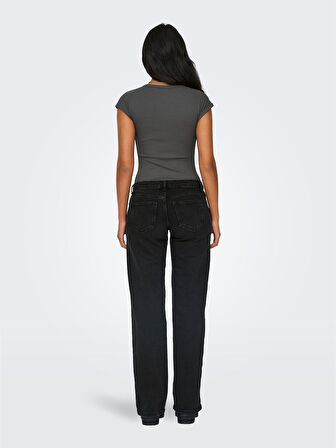 ONLJUICY LW WIDE LEG DNM REA1099 Kadın Black Denim Pantolon - 15333082