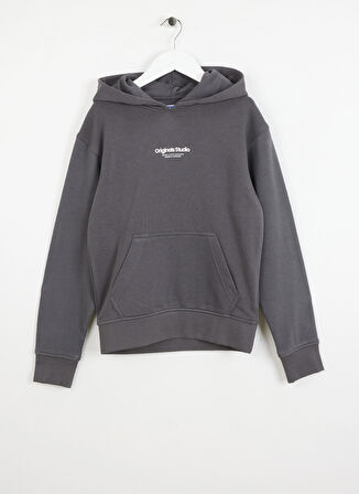 Jack & Jones Baskılı Erkek Füme Sweatshırt 12268506