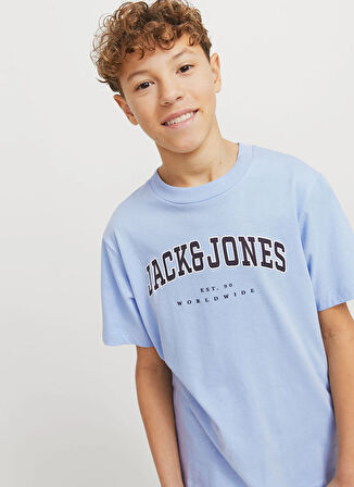 Jack & Jones Baskılı Mavi Erkek Çocuk T-Shirt 12258924