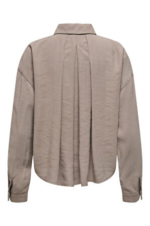 Only Kadın Onlarıs Rahat Kalıp Ön Taraf Kısa Arka Taraf Uzun Gömlek 15337947 Vizon