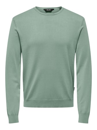 ONSWYLER LIFE REG 14 LS CREW KNIT NOOS Erkek Yeşil Kazak - 22020088