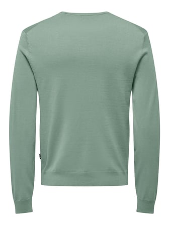 ONSWYLER LIFE REG 14 LS CREW KNIT NOOS Erkek Yeşil Kazak - 22020088
