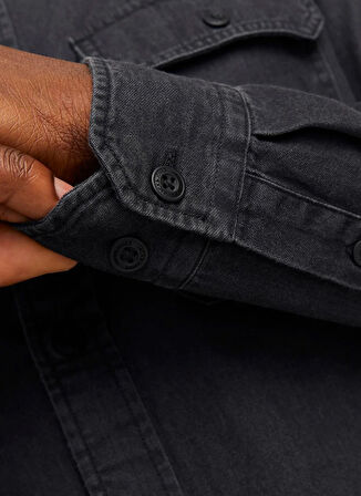 Jack & Jones Comfort Fit Siyah Erkek Gömlek JJETRAVIS SHIRT LS NOOS