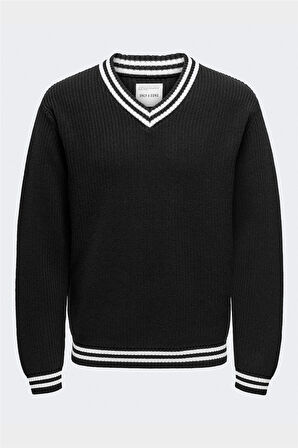 ONSLIMA LIFE REG 5 MIX BOX KNIT BTS Erkek Siyah Kazak - 22031007