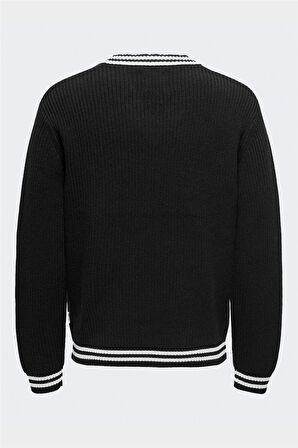 ONSLIMA LIFE REG 5 MIX BOX KNIT BTS Erkek Siyah Kazak - 22031007