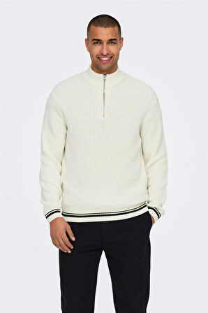 ONSLIMA LIFE REG 5 MIX BOX KNIT BTS Erkek Beyaz Kazak - 22031007