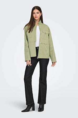 Only Kadın Onllısa Dik Yaka Fermuar Kapamalı Mevsimlik Mont Ceket 15338047 Oliv