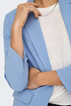 Only Kadın Onlsolvı Kolları Yırtmaçlı Keten Ceket 15338696 Mavi