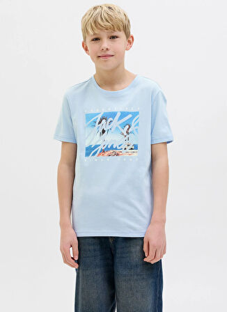 Jack & Jones Baskılı Mavi Erkek Çocuk T-Shirt 12269809