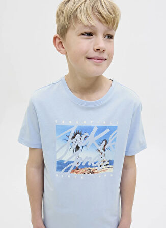 Jack & Jones Baskılı Mavi Erkek Çocuk T-Shirt 12269809