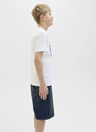 Jack & Jones Baskılı Beyaz Erkek Çocuk T-Shirt 12269809
