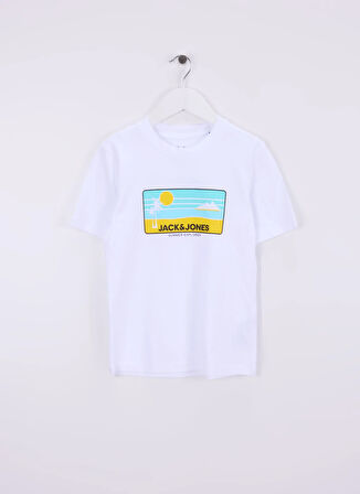 Jack & Jones Baskılı Beyaz Erkek Çocuk T-Shirt 12269975