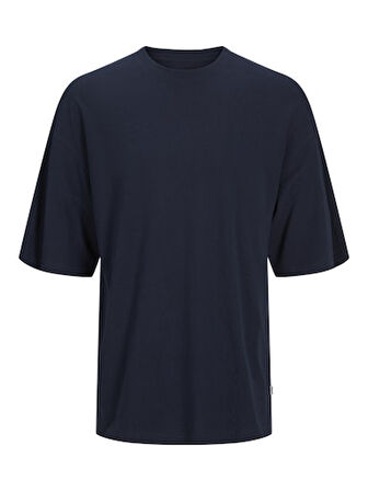 Jack Jones Erkek Pamuklu Lacivert Bisiklet Yaka Tişört 12259975