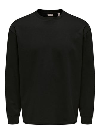 Only & Sons Onscaspian Airlfex Rlx LS Tee Noos Erkek Tişört Siyah (22031941)