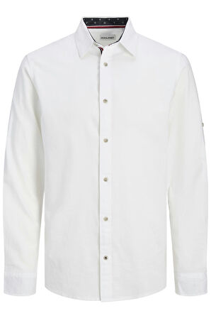 JJPIERRE SLUB DETAIL SHIRT LS BEYAZ