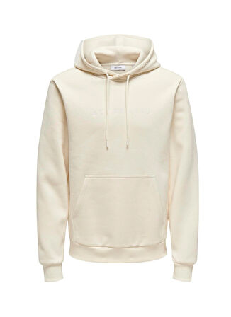 Only & Sons Kapüşon Yaka Beyaz Erkek Sweatshırt ONSCONNOR AUTHENTIC REG HOODIE SWEA
