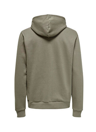 Only & Sons Kapüşon Yaka Açık Haki Erkek Sweatshırt ONSCONNOR AUTHENTIC REG HOODIE SWEA