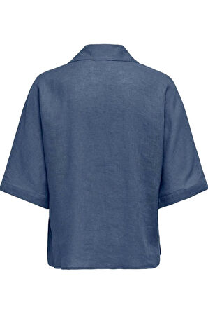 ONLTOKYO LIFE SS LINEN BL SHIRT PNT NOOS KOYU MAVİ
