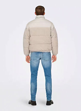 Only & Sons Ekru Erkek Mont ONSELI SHERPA MIX PUFFER JACKET OTW