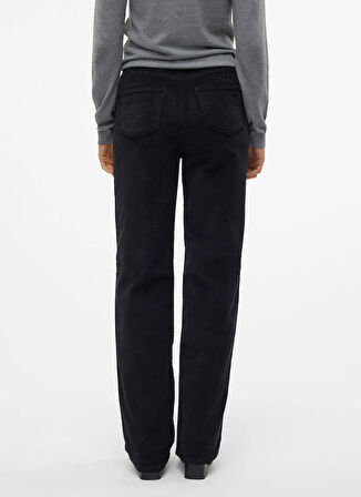 Vero Moda Yüksek Bel Standart Siyah Kadın Pantolon VMTESSA HR WIDE CORDUROY PANTS GA N
