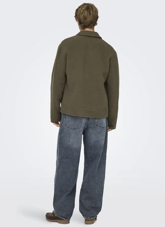 Only & Sons Lacivert Erkek Bol Kesim Taşlamalı Denim Pantolon 22032333 ONSFADE BBLK 2333 TAI DNM