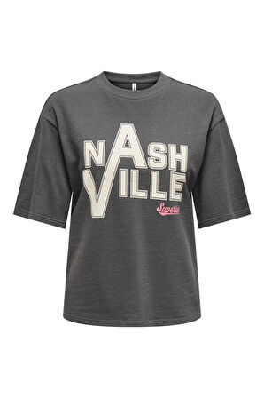 ONLSONYA S/S USA TOP BOX JRS Kadın Gri T-Shirt - 15332658