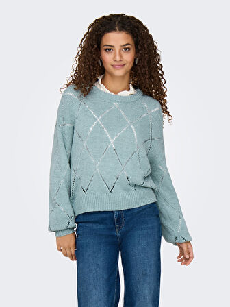 Only Kadın Yuvarlak Yaka Oversize Örme Kazak - 15339575