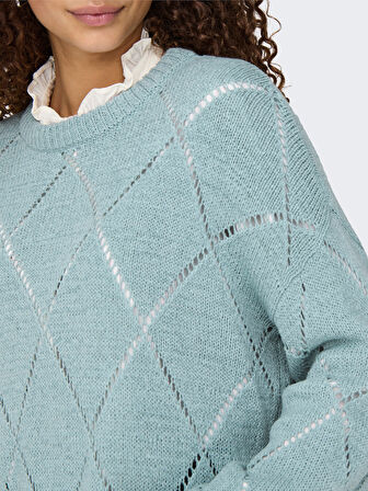 Only Kadın Yuvarlak Yaka Oversize Örme Kazak - 15339575