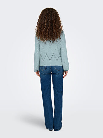 Only Kadın Yuvarlak Yaka Oversize Örme Kazak - 15339575