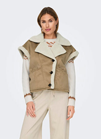 Only Kahve Kadın Yelek ONLROSALIQUE BONDED WAISTCOAT OTW
