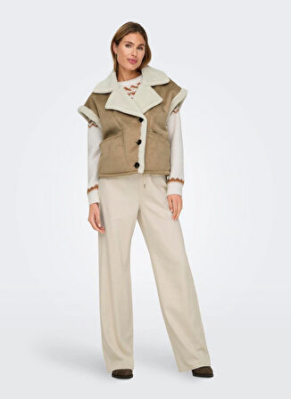 Only Kahve Kadın Yelek ONLROSALIQUE BONDED WAISTCOAT OTW