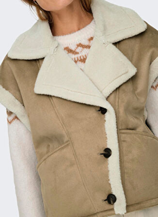 Only Kahve Kadın Yelek ONLROSALIQUE BONDED WAISTCOAT OTW